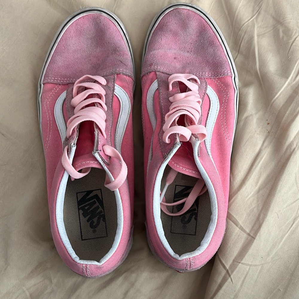 pink vans with pink laces